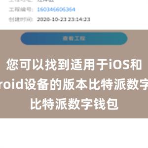 您可以找到适用于iOS和Android设备的版本比特派数字钱包